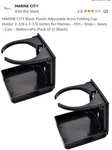 Marine City Abc Plastic Adjustable Arms Folding Cup Drink Holder 2-5/8..2 Pack. Fixed Price $12.99.