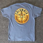 Columbia T-shirt Mens Graphic Kayak Logo Short Sleeve Light Blue Back Print. Fixed Price $8.50.