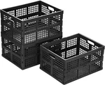 Eslite 34L Large Plastic Folding Storage 17.3"X13"X2.2", Black. Fixed Price $62.43.
