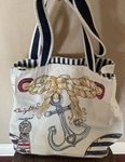 Brighton Nautical Canvas Tote Anchor & Sailor Girl Beach Bag. Fixed Price $17.99.
