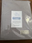 The Company Store King Duvet Cover Oxford Lt Gray 100% Washed Linen New. Fixed Price $110.49.