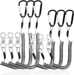 6 Pack Coiled Fishing Lanyard Clips Heavy Duty Rod Leash Steel Wire Tether. Fixed Price $20.99.