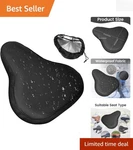 Black Bike Seat Cushion Cover - Lightweight, Waterproof, And Easy Store. Fixed Price $10.99.