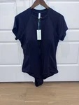 Nwt Sea Level Australia Navy Blue Short Sleeve Women's Zip One Piece Swimsuit. Fixed Price $52.65.