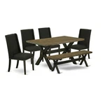 East West Furniture 6-PC Dining Table Set-black Linen Fabric Seat And High.... Fixed Price $974.64.