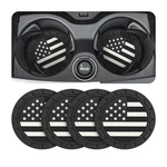 4 Pack Car Cup Holder Coasters, Colored American Flag Us Insert. Fixed Price $8.45.