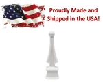 White Plastic 3/4" Four-sided Spire Wing Tip Finial Fence Topper For Iron Picket. Fixed Price $89.99.