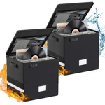 Vinyl Record Storage Box With Lock, 2 Packs Fireproof & Water-resistant Recor.... Fixed Price $78.27.