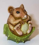 Harmony Kingdom Art Neil Eyre Designs Brown Mouse Mice Green Conker Nut Shell. Fixed Price $21.67.