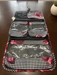 Sk Travel Makeup Bag Black White Pink Red Roses Clear Detachable Pocket. Fixed Price $44.87.