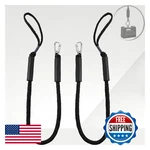 2 Pk Black Bungee Dock Lines For Boats 4FT With 316 Stainless Clip Accessor. Fixed Price $45.57.