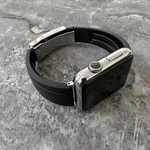 Black Silicone Rubber Oysterflex Watch Strap Band For Apple Series 11 46MM. Fixed Price $51.39.