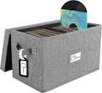 Vinyl Record Storage Box For 7"/45 Rpm Lps, Grey Case With Lid 1 Pack,. Fixed Price $27.46.