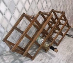 Vintage Accordian Wood Wine 12 Bottle 27.75 15 Rack W/metal Rivets & Chain. Fixed Price $49.99.