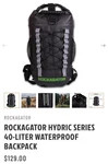 Rockagator Hydric Series 40 Liter Waterproof Backpack. Fixed Price $129.00.