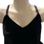 Velour Velvet Like Tank Top Black Double Strap Women Small Valentine Nye. Fixed Price $10.95.