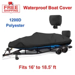 1200D Waterproof Boat Cover Fits 16' To 18.5' Bass, V-hull, Tri-hull Black. Fixed Price $115.87.