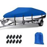 Trailerable Boat Cover Waterproof Heavy Duty Marine Grade Fits V-hull Runabouts. Fixed Price $52.99.