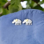 New Sterling Silver And Gold Elephant Stud Animal Nature Earrings Jewelry B20B. Fixed Price $34.00.