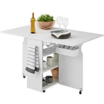Best Choice Products Multipurpose Folding Table Wheels 3 Storage Shelves Cubby. Fixed Price $119.99.