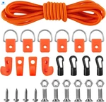 Kayak Deck Rigging Kit 1/4" 9.8' Bungee Cord With 6 Universal, Orange. Fixed Price $19.35.