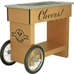 Champagne & Wine Bar Cart With Wheels Galvanized Tub Steel Glass Rack Handle. Fixed Price $2999.99.