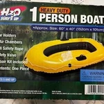 Inflatable Boat 60" 40" H2O Surf's Up Heavy Duty 1-PERSON New Open Box. Fixed Price $37.00.
