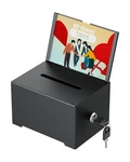 Uniclife Metal Donation Box For Fundraising, Suggestion 1 Pack, Black. Fixed Price $24.84.