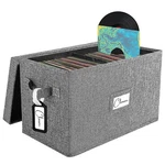 Woodoulogy Vinyl Record Storage Box For 7"/45 Rpm Lps, Grey Case 1 Pack,. Fixed Price $33.99.