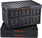 Vevor Collapsible Storage Bins With Lids 3 Packs, 45L-BLACK, BLACK-45L. Fixed Price $70.99.