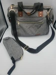 Halova Multi-function Waterproof Shoulder Tote Bag With Pouch, 11 Pockets, Gray. Fixed Price $12.00.