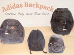 Adidas Carbon Grey And Rose Gold Backpack Adjustable Strap Bottle Pocket Padded. Fixed Price $39.99.