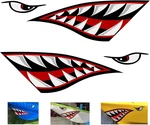 Alemon Shark Teeth Mouth Reflective Decals Graphics Sticker Fishing Boat Canoe. Fixed Price $12.88.