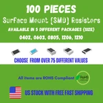100PCS, Surface Mount (smd) Resistors, 0402, 0603, 0805, 1206, 1210. Fixed Price $7.39.