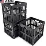 Eslite 3-PACK Collapsible Plastic Storage Crates,foldable For Black. Fixed Price $50.69.