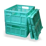 Ptereiw 20L Folding Crates, Plastic Storage Bins Organizer BLUE-4PACK. Fixed Price $61.80.