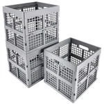 3-PACK Collapsible Plastic Crates,foldable For STORAGE,16L (gr.... Fixed Price $41.55.