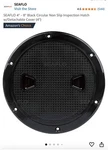 Seaflo - 8" Black Circular Non Slip Inspection Hatch W/detachable Cover (4"). Fixed Price $5.00.