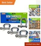High-strength 316 Stainless Steel D-ring Shackles Ideal For Boats & Rigging. Fixed Price $31.99.
