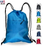Drawstring Backpack Zippered Pocket Sport Gym Waterproof Cinch Sack Bag. Fixed Price $11.99.