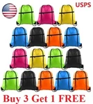 Drawstring Backpack Zippered Pocket Sport Gym Waterproof Cinch Sack Bag,. Fixed Price $5.95.