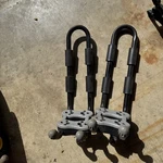 Yakima Hullraiser Kayak Rack J Hook Upright Holder For Roof Mount Pair & Straps. Fixed Price $37.99.