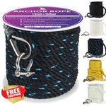 Veithi Boat Anchor Rope 150 Ft X 1/2 Inch Black/blue, 3 Strand Line An.... Fixed Price $98.16.