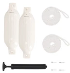Rockville FEN245-WHITE Boat Fender Package Bumpers 4.5"X16", Lines + Pump. Fixed Price $32.95.
