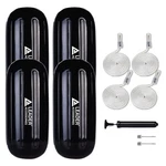 Boat Fender 10 X4 Inflatable Black Pack Of With Lines Pump Leader Accessories. Fixed Price $209.99.
