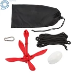 New Red Folding Anchor Grapnel Kit For Skiff Kayak Fishing Jet Sailboat. Fixed Price $23.55.