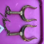 Vintage Pair Of Wilcox & Crittenden Oar Locks Boat With Chain Marine Bronze. Fixed Price $80.00.