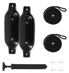 Rockville FEN245-BLACK Boat Fender Package Bumpers 4.5"X16", Lines + Pump. Fixed Price $32.95.