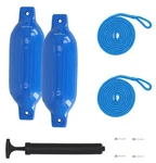 Rockville FEN245-BLUE Boat Fender Package Bumpers 4.5"X16", Lines + Pump. Fixed Price $32.95.