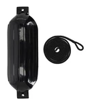 Rockville FEN110-BLACK 10" X 30" Marine Boat Fender, Uv-resistant, Inflatable. Fixed Price $44.95.